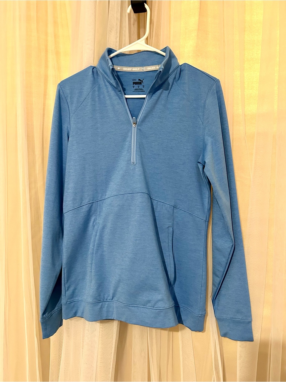 Puma Light Blue Half-Zip Athletic Top